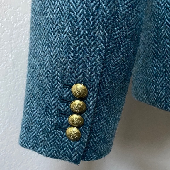 J. Crew Teal Herringbone Blazer, women's size 8. Very Classy! New! - Picture 6 of 15